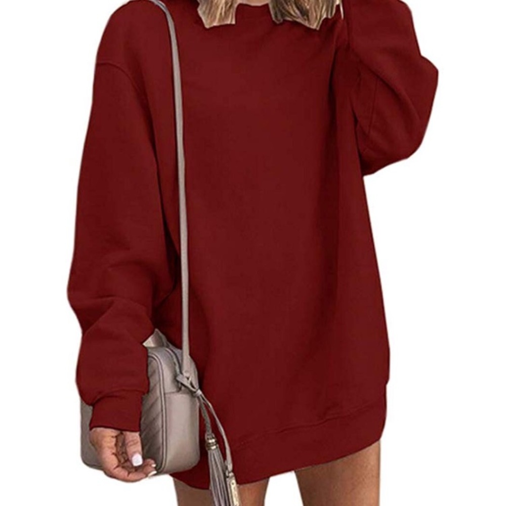 Maroon Sweatshirt Dress (Forever 21)